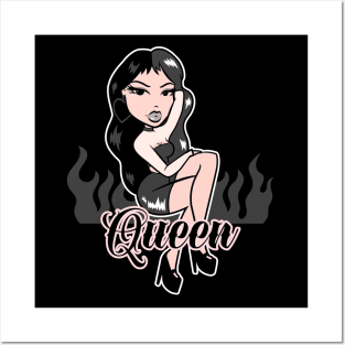 Queen Girl Doll Light Black Posters and Art